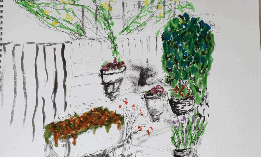 Painting of garden