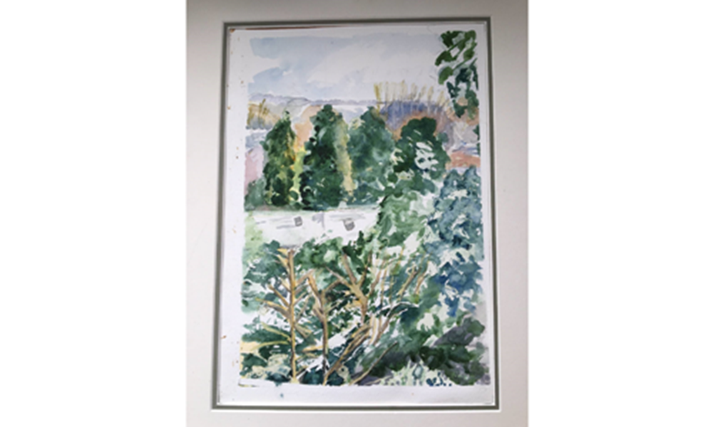 Painting of field and trees